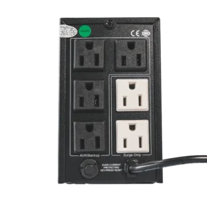 UPS interactiva monofásica 600VA · Serie TF Netion de 240 W, vista frontal