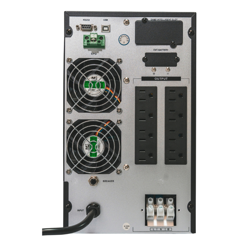 UPS online bifásica 6kVA / 6000W · Serie UP Netion de 6 kW, detalle de conexiones