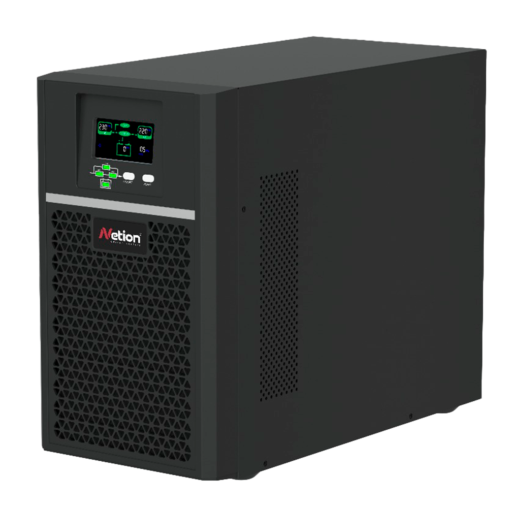 UPS online monofásica 2kVA / 2000W · Serie AW Netion de 2 kW, vista lateral