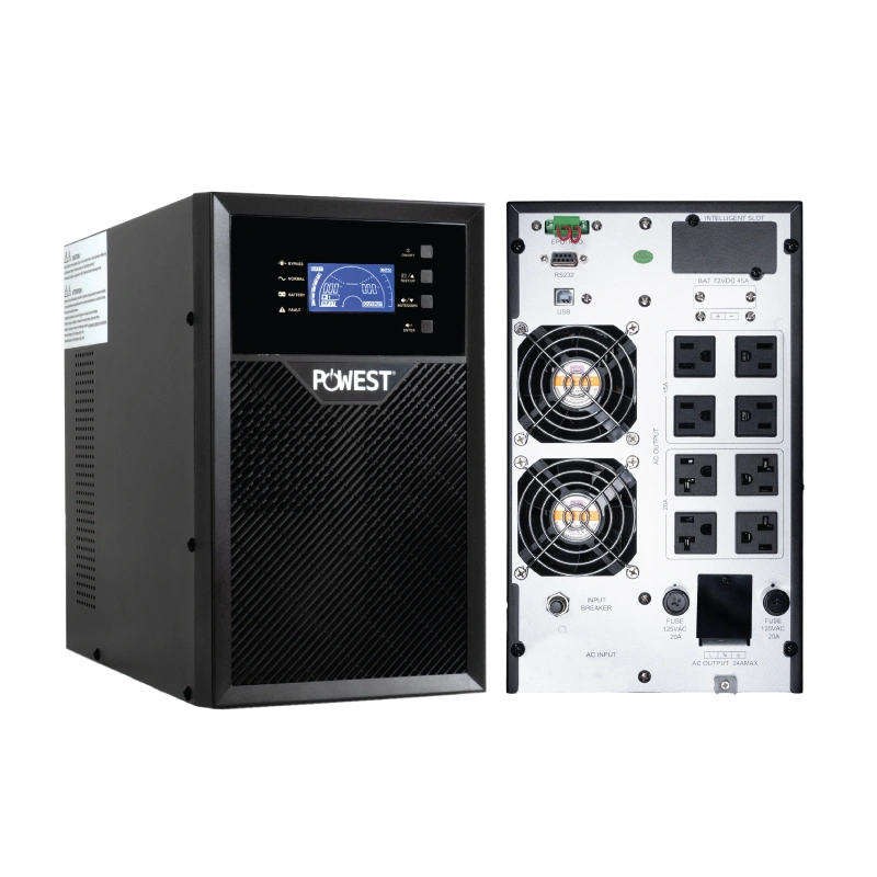 UPS online POWEST 3kVA / 2700W de 2,7 kW, pantalla y controles