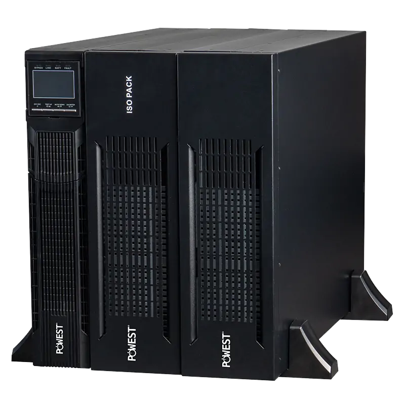 UPS ONLINE RACK bifásica 10kVA / 10000W Powest de 10 kW, vista posterior