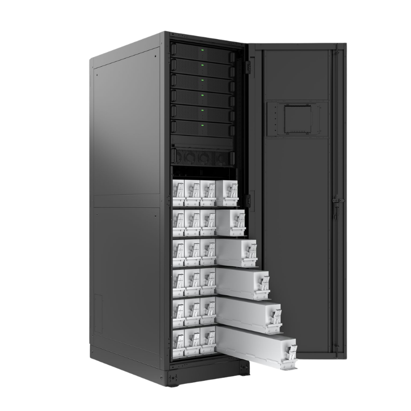 UPS online trifásica 100kVA / 100kW · Serie AW Netion de 100 kW, vista posterior