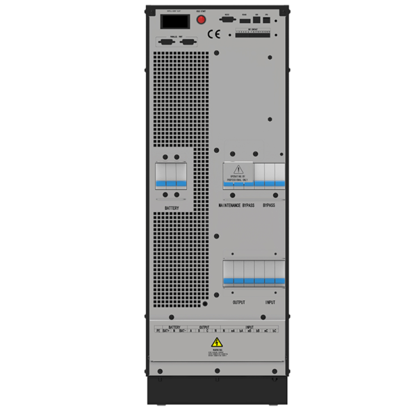UPS online trifásica 10kVA / 10kW · Serie EP Netion de 10 kW, vista posterior