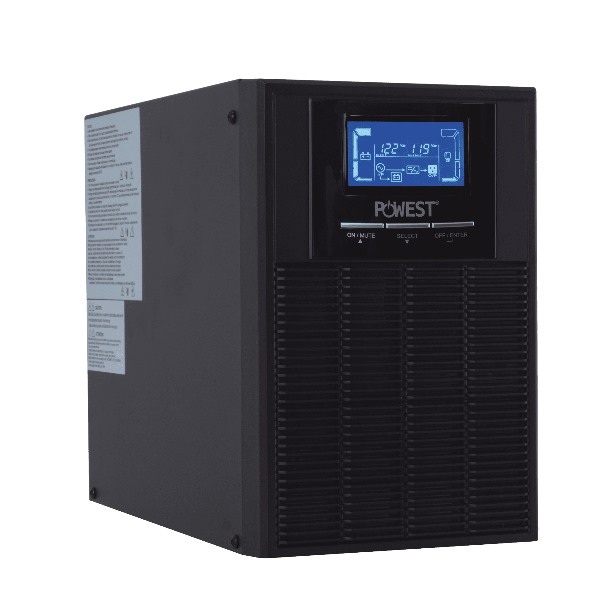 UPS online WINNER 1kVA / 900W Powest de 900 W, vista frontal