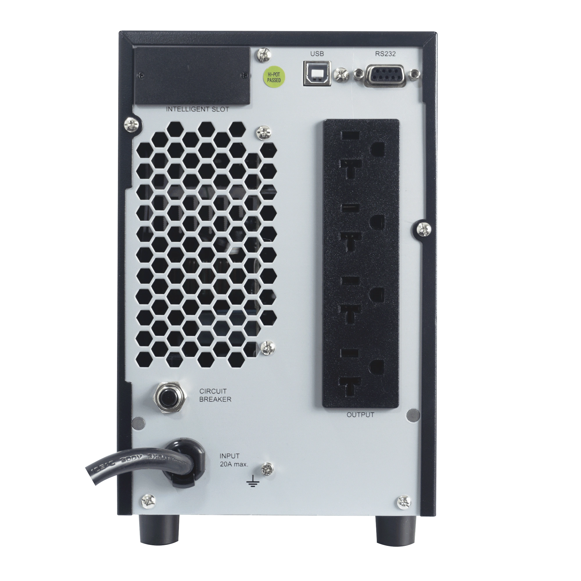 UPS online WINNER 2kVA / 1800W Powest de 1,8 kW, vista posterior