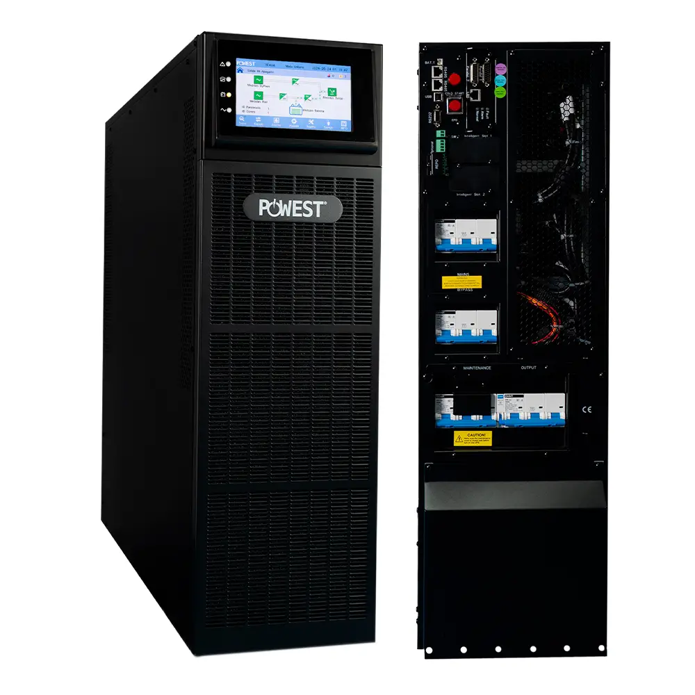 UPS trifásica Powest EA9910 · 10kW de 10 kW, pantalla y controles