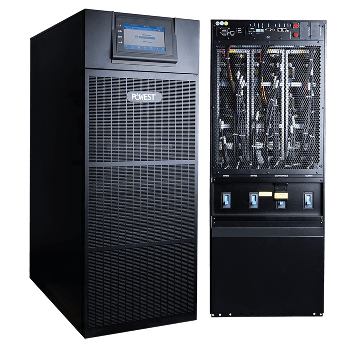 UPS trifásica Powest EA99100 · 100kW de 100 kW, detalle de conexiones