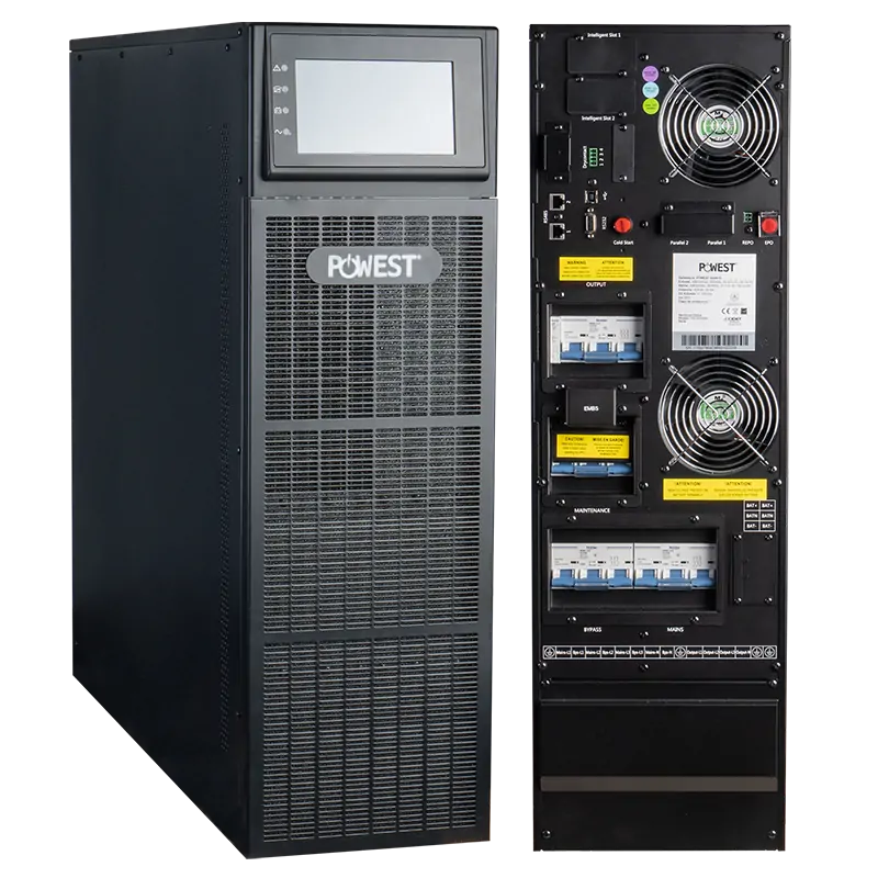 UPS trifásica Powest EA9920 · 20kW de 20 kW, detalle de conexiones