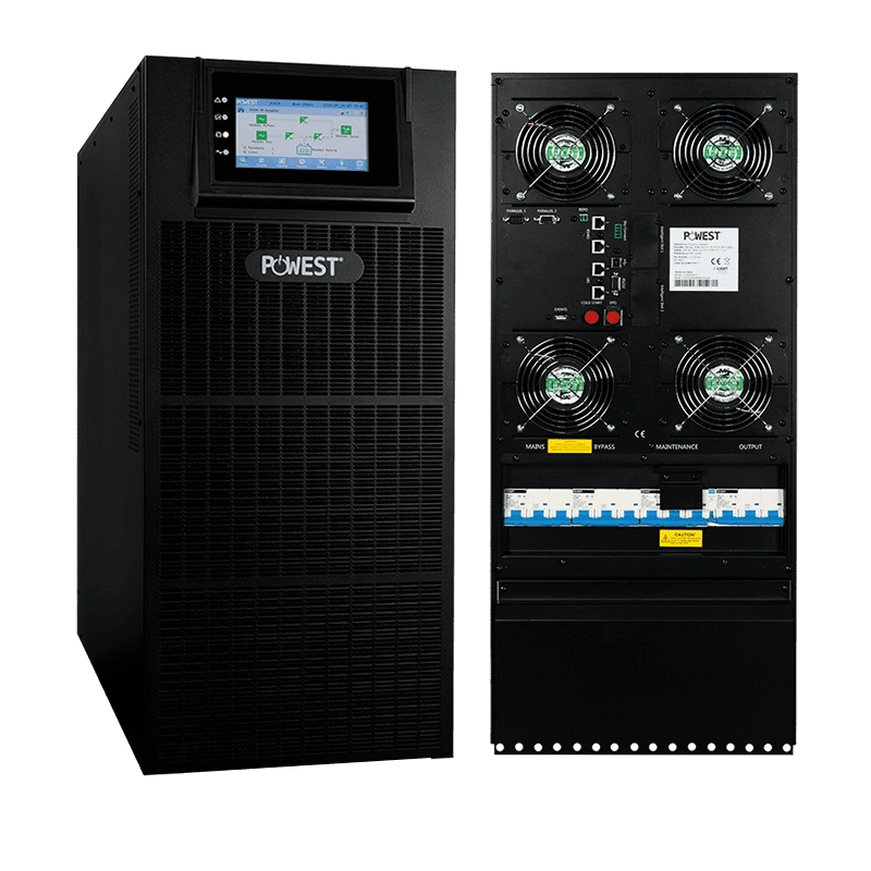 UPS trifásica Powest EA9930 · 30kW de 30 kW, detalle de conexiones