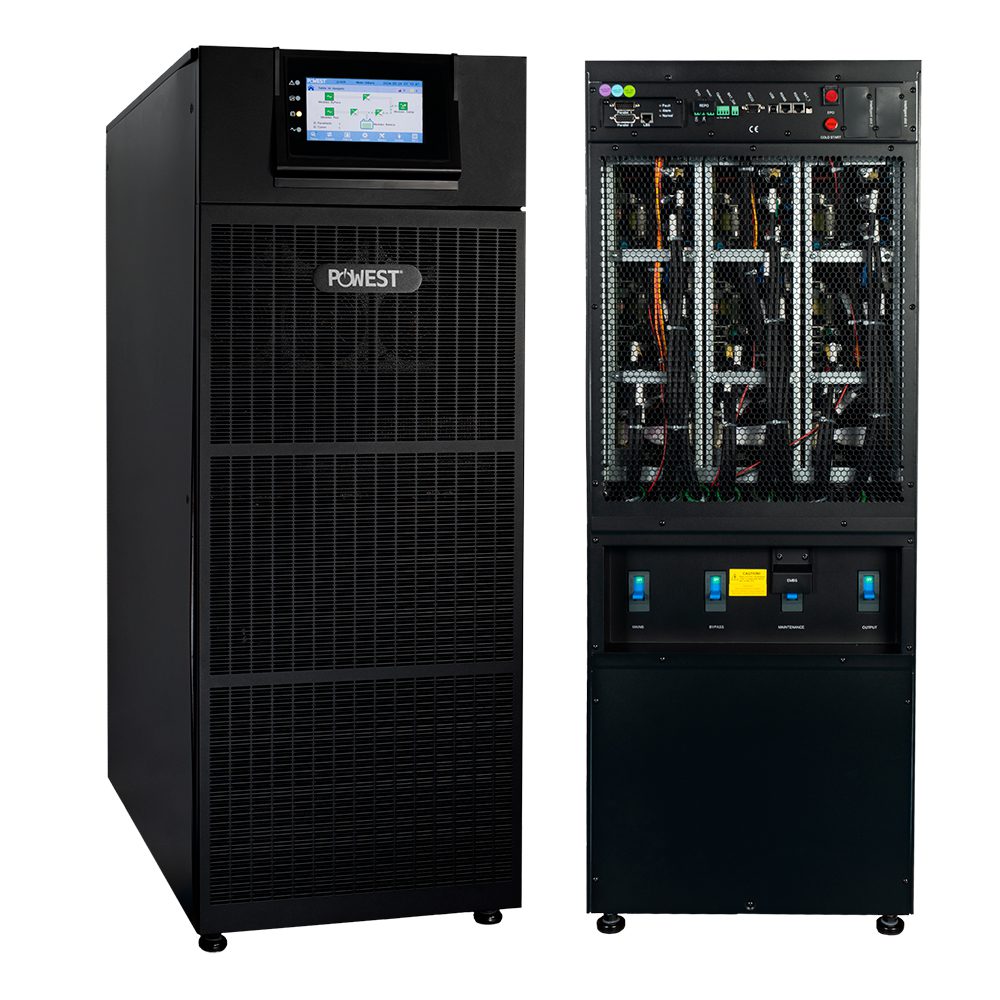 UPS trifásica Powest EA9940 · 40kW de 40 kW, detalle de conexiones