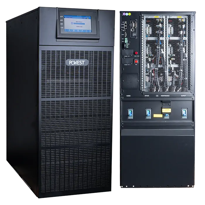 UPS trifásica Powest EA9960 · 60kW de 60 kW, pantalla y controles